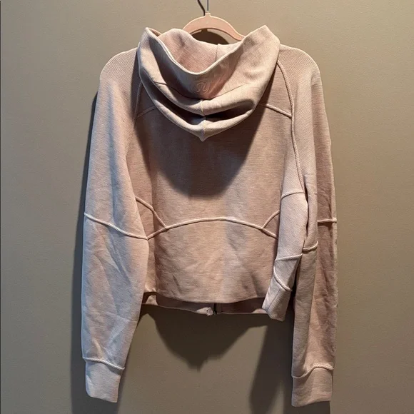 LULULEMON SCUBA OVERSIZED FULL ZIP HOODIE *WAFFLE HEATHERED MINK BERRY M/L NWT - Picture 8 of 12
